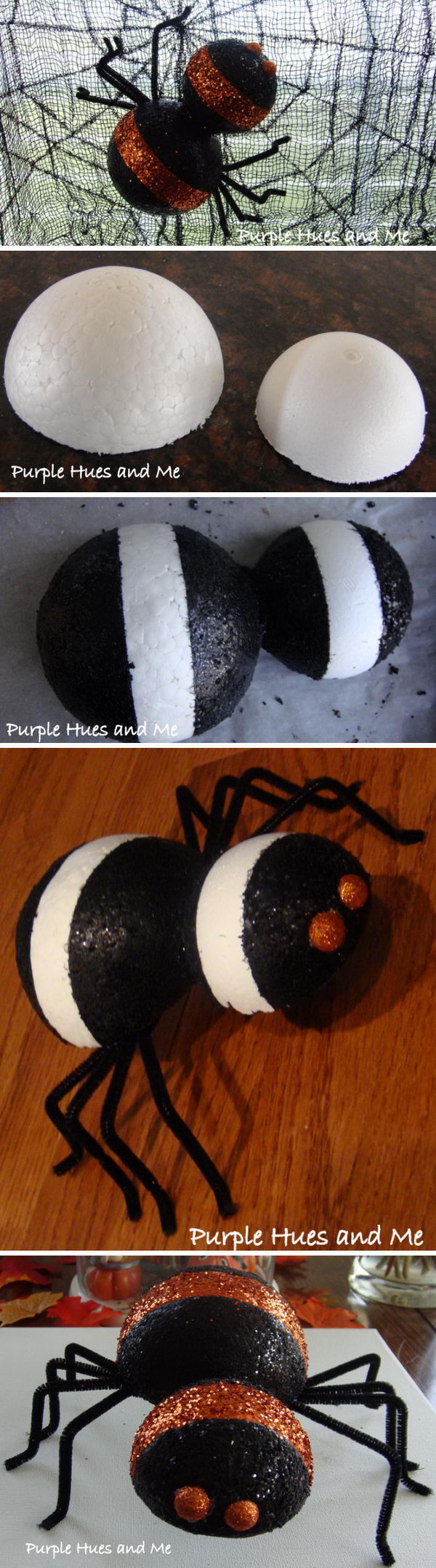 DIY Styrofoam Spider.