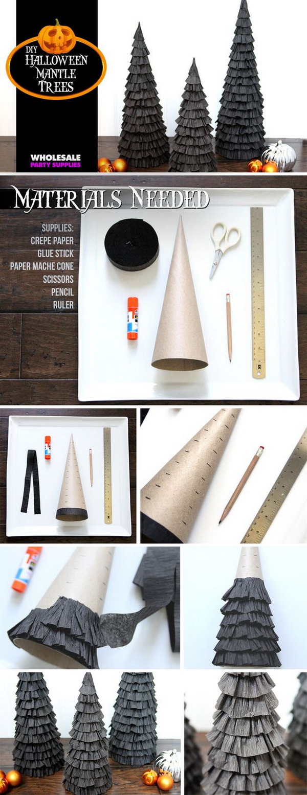 DIY Halloween Mantle Trees Craft.