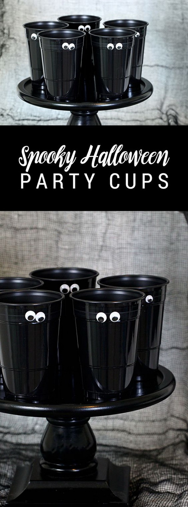 DIY Spooky Halloween Party Cups.