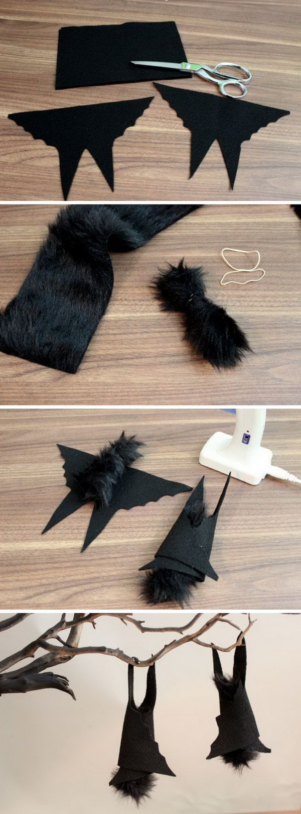 DIY Hanging Felt Bat Centerpiece.