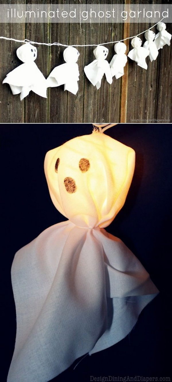 DIY Illuminated Ghost Garland.
