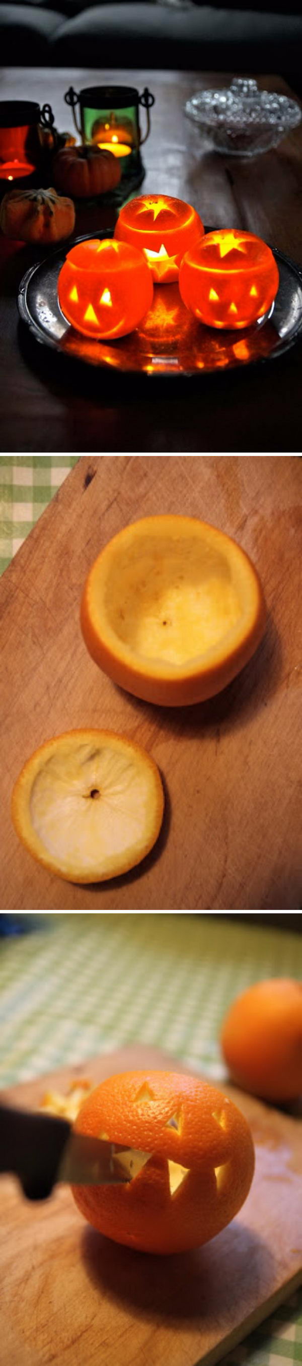 Halloween Carved Orange Light.