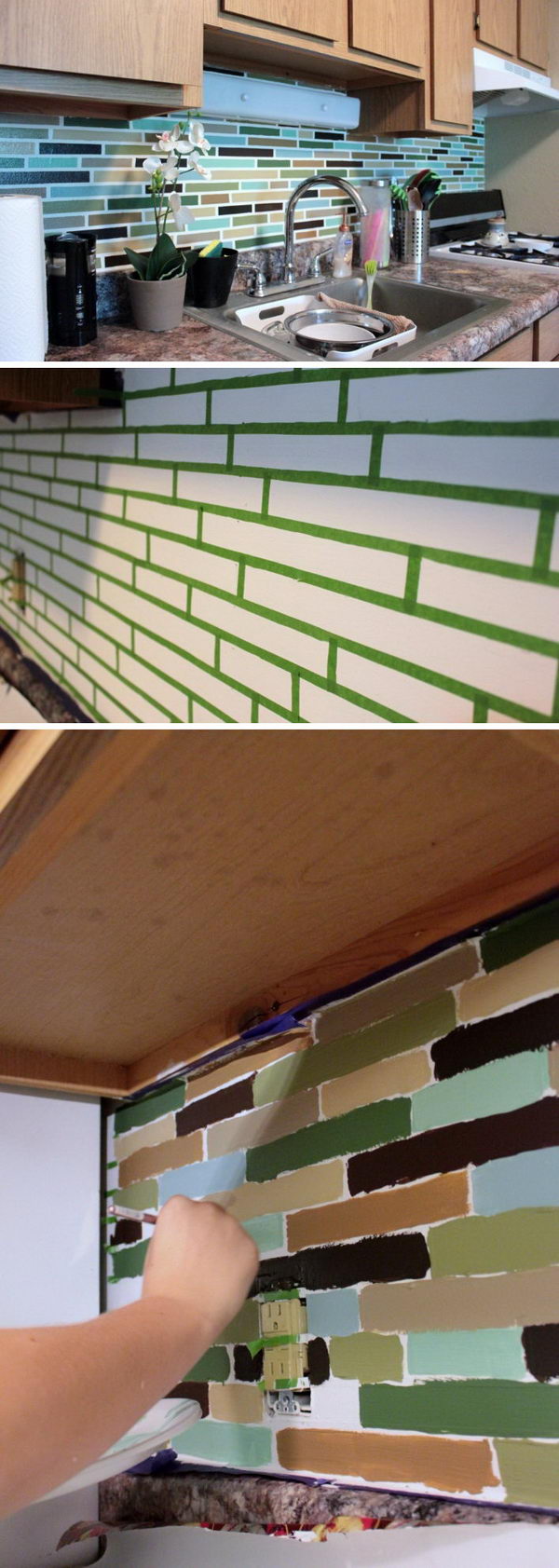 Mosaic Tile Paint Backsplash.