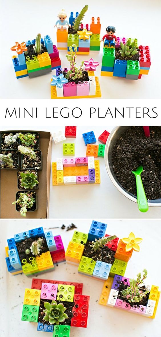 Mini DIY LEGO Planters. 