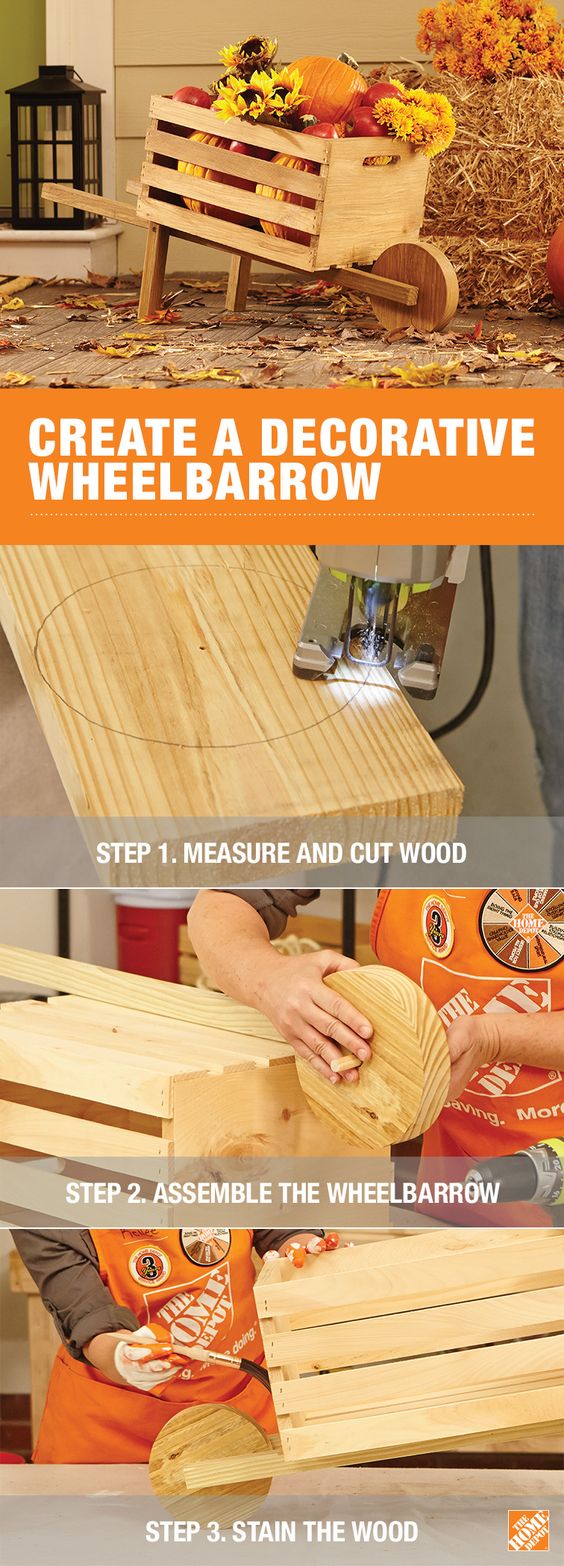 Decorative Rustic DIY Wheelbarrow.