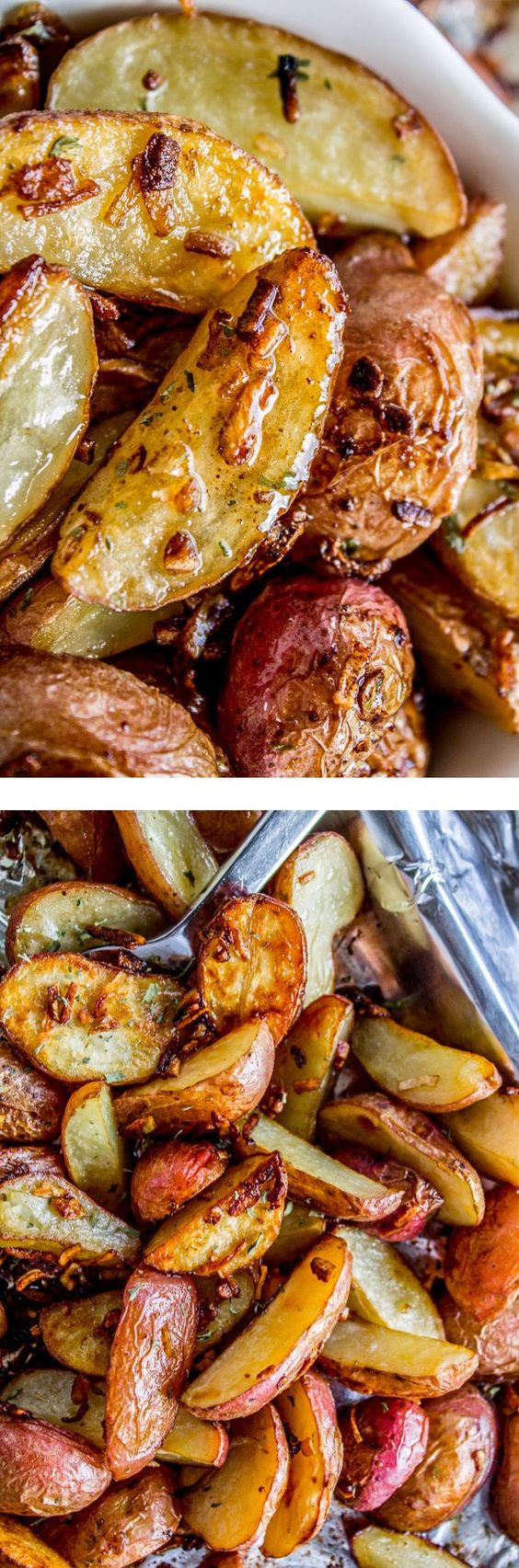 3 Ingredient Roasted Potatoes with Crunchy Onions.