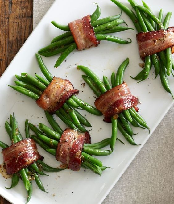 Green Bean Bundles with Bacon and Brown Sugar.