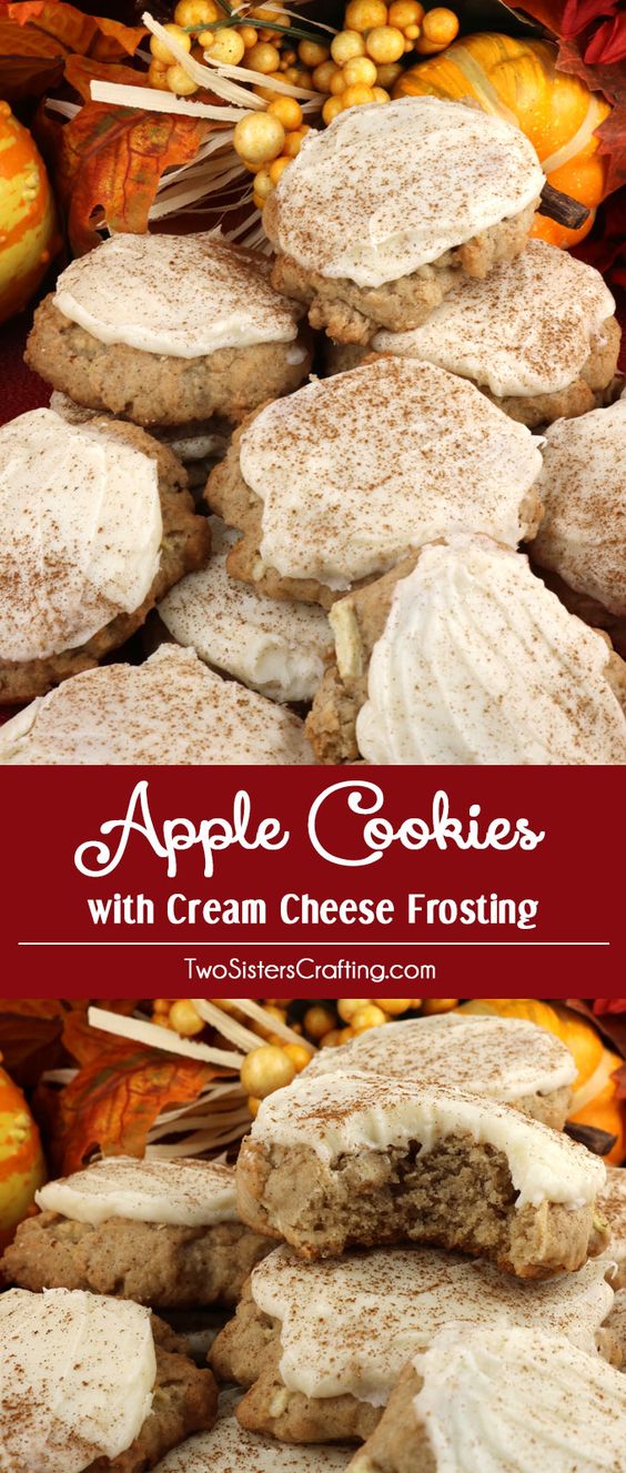 Apple Cookies With Cream Cheese Frosting.