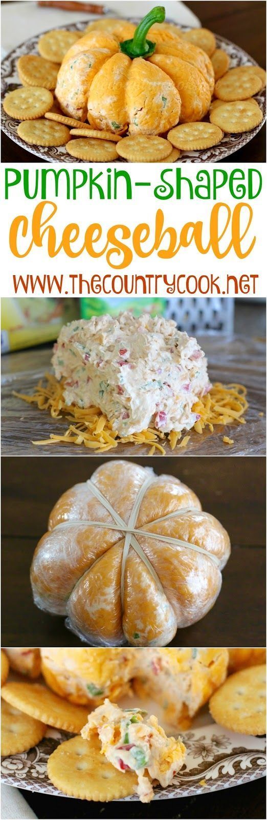 Pumpkin Shaped Cheese Ball.