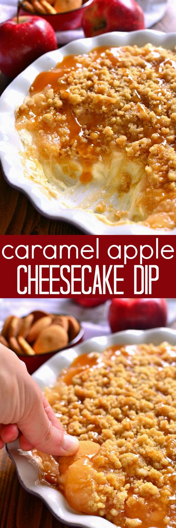 Baked Caramel Apple Cheesecake Dip.