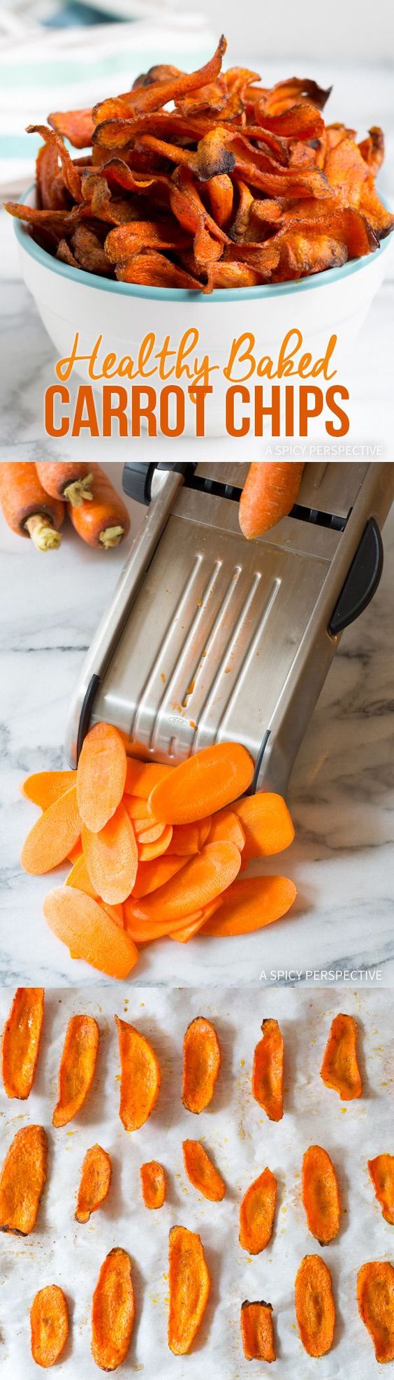 Healthy Baked Carrot Chips.