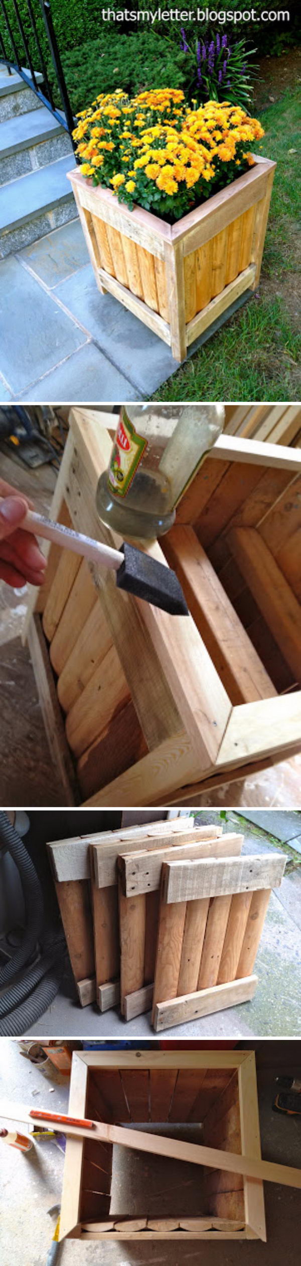 DIY Outdoor Planter Box from a Scrap Fence Piece.