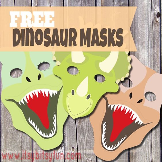 Free Printable Dinosaur Masks.