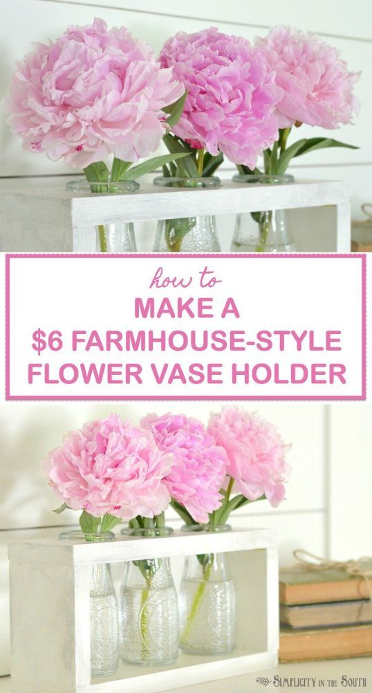 DIY Farmhouse Style Vase Holder.