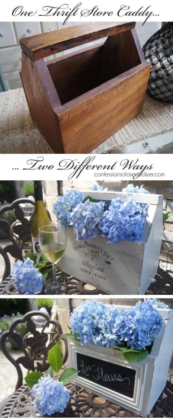 Farmhouse Thrift Store Caddy Flower Box.