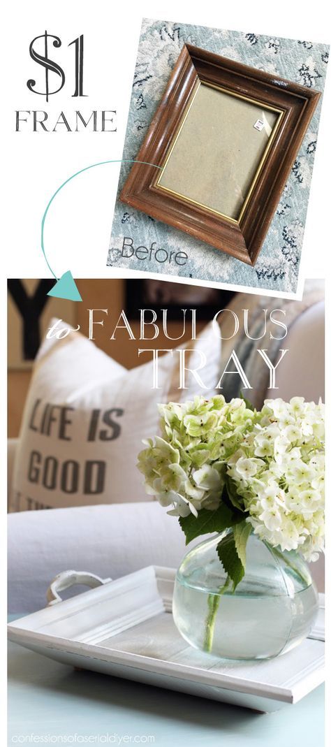 DIY White Washed Wood Tray.