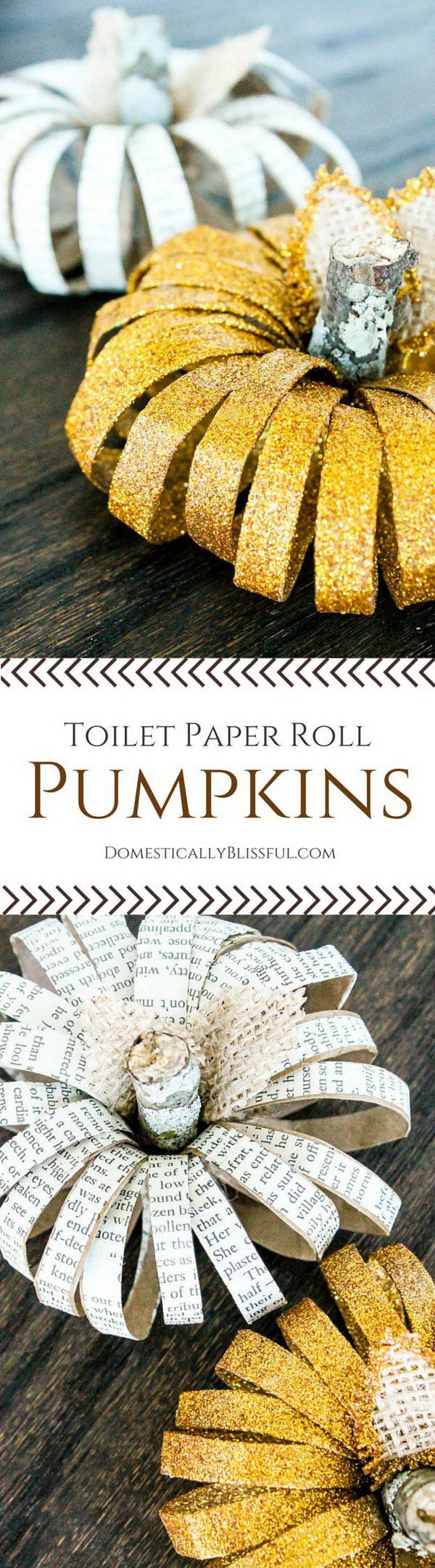 DIY Toilet Paper Roll Pumpkins.