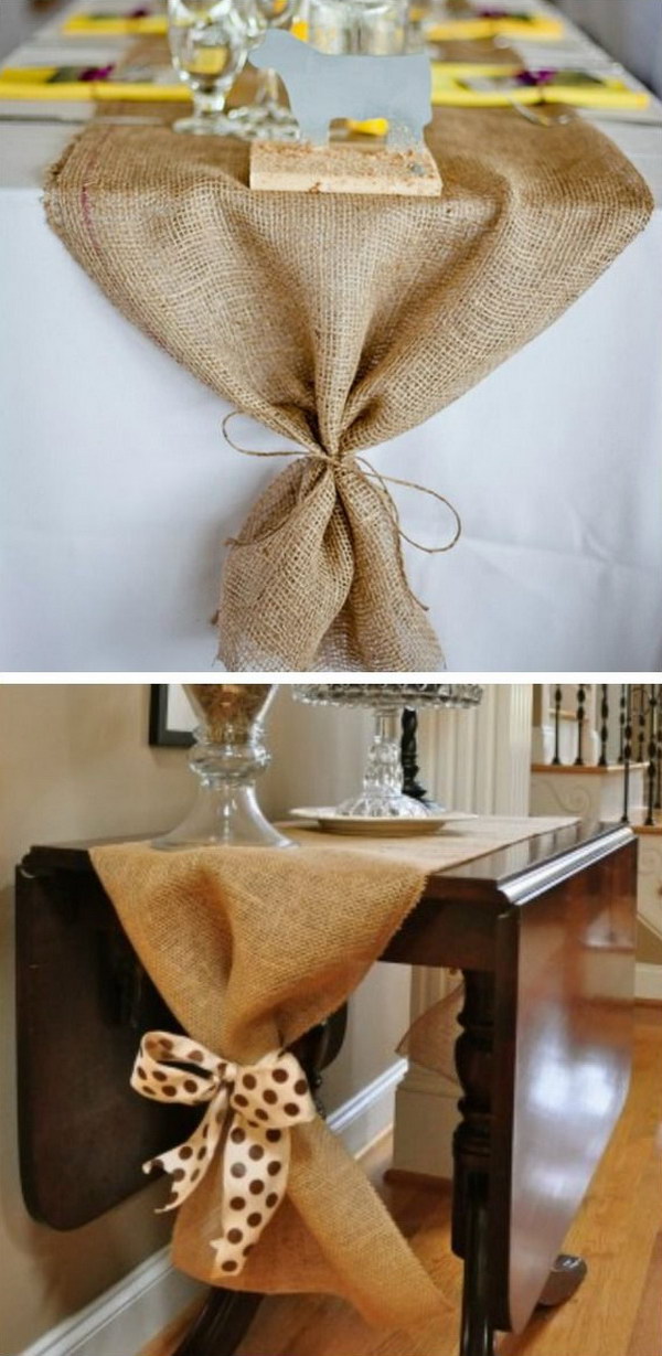DIY Burlap Table Runner.