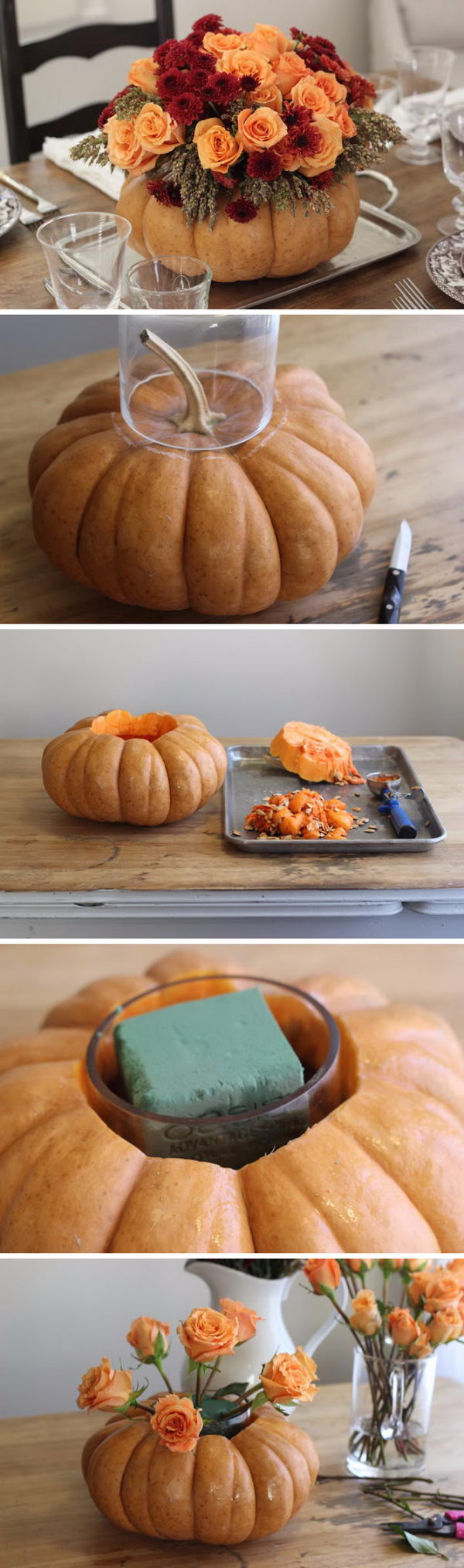 DIY Pumpkin Vase Centerpiece.
