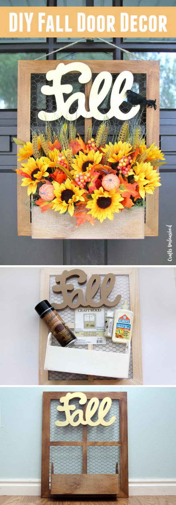 DIY Fall Planter Box Door Hanger.