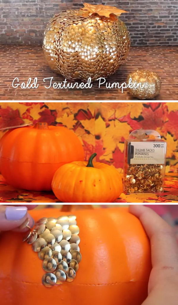 DIY Thumb Tack Pumpkin.