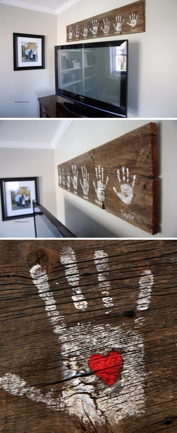 DIY Handprint Wall Sign.