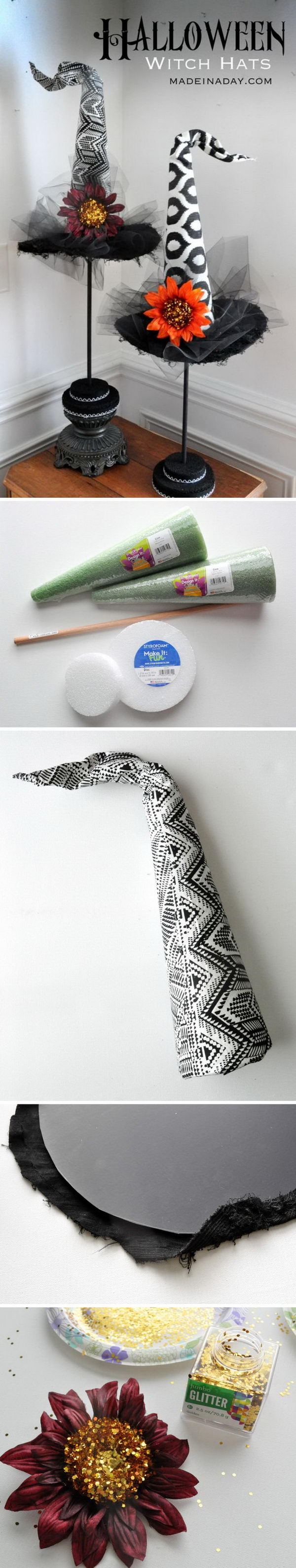 DIY Halloween Witch Hats.