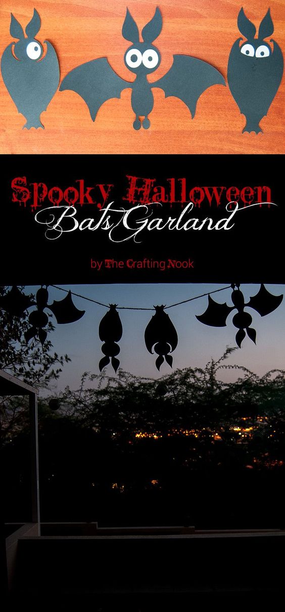DIY Halloween Bats Garland.
