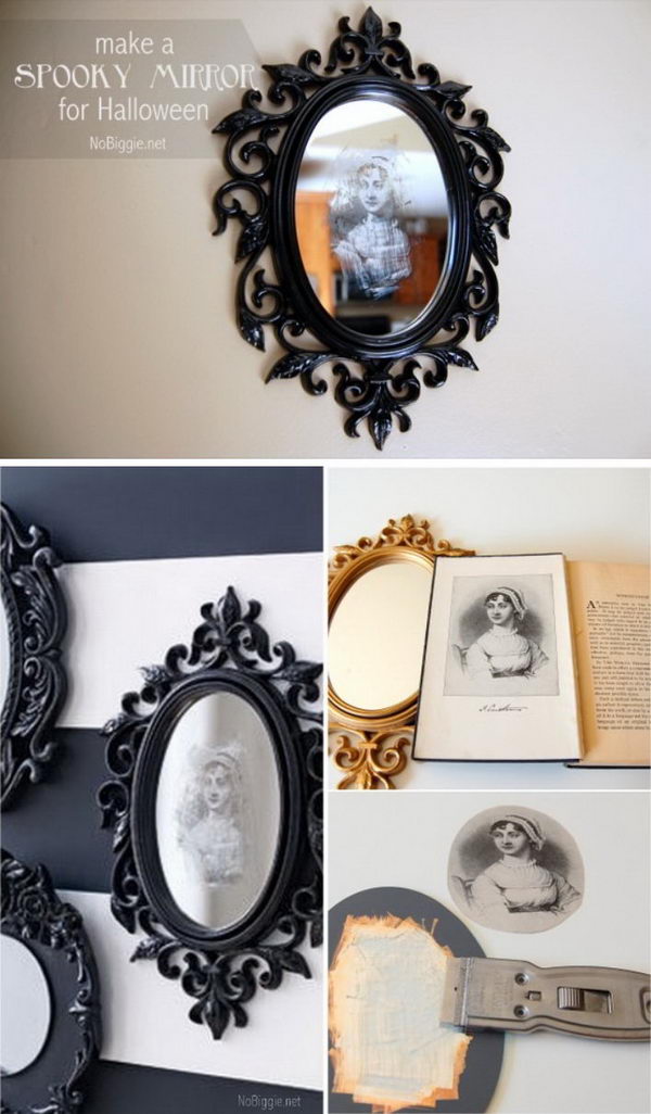 DIY Spooky Halloween Mirror.