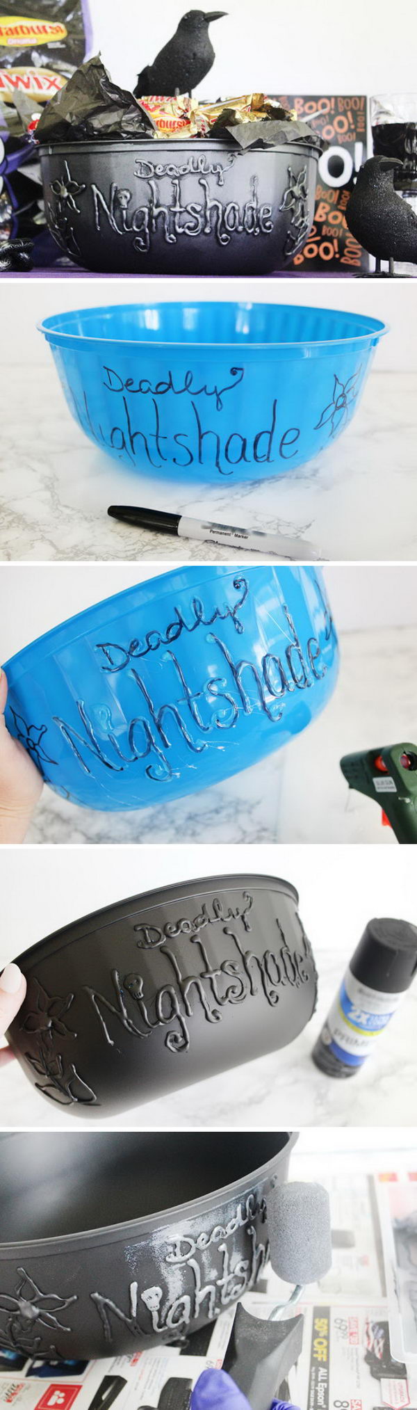 DIY Spooky Witches Treat Bowl.