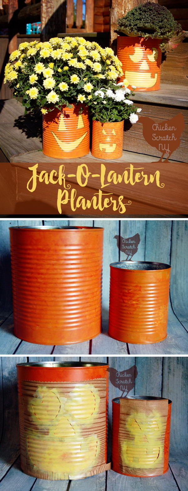 Tin Can Jack O Lantern.