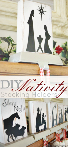 DIY Nativity Scene Stocking Holder. 