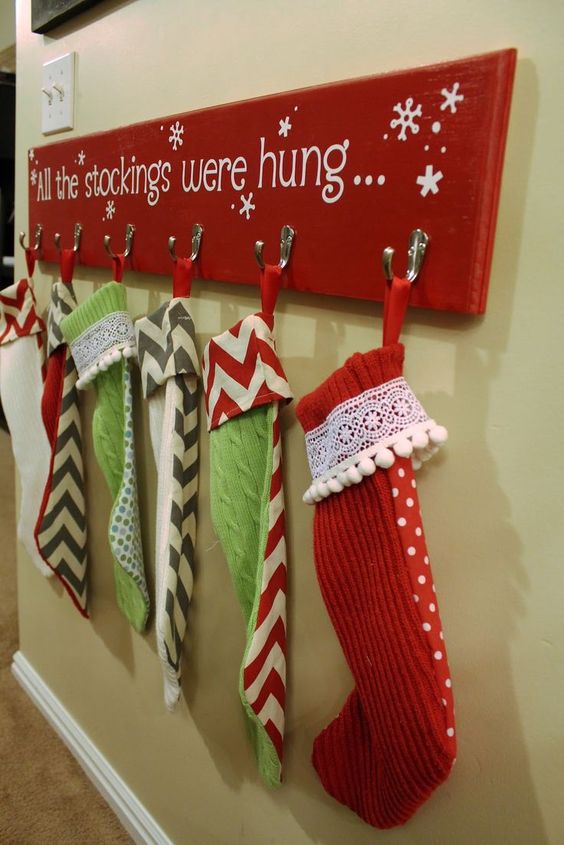 DIY Christmas Stocking Hanger For Homes Without A Mantle.