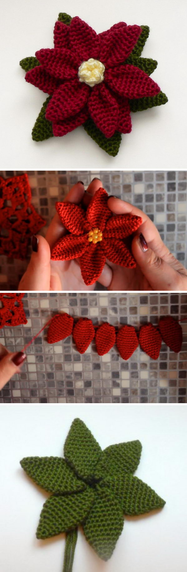 15+ Crochet Poinsettia Christmas Flower Ideas 2017