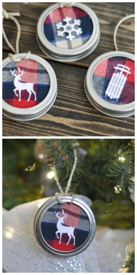 30+ Simple and Festive Mason Jar lid Ornaments for Christmas Decoration