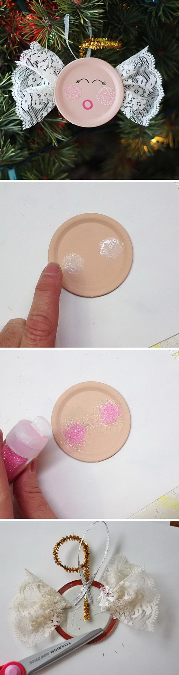 Canning Lid Angel Ornament.