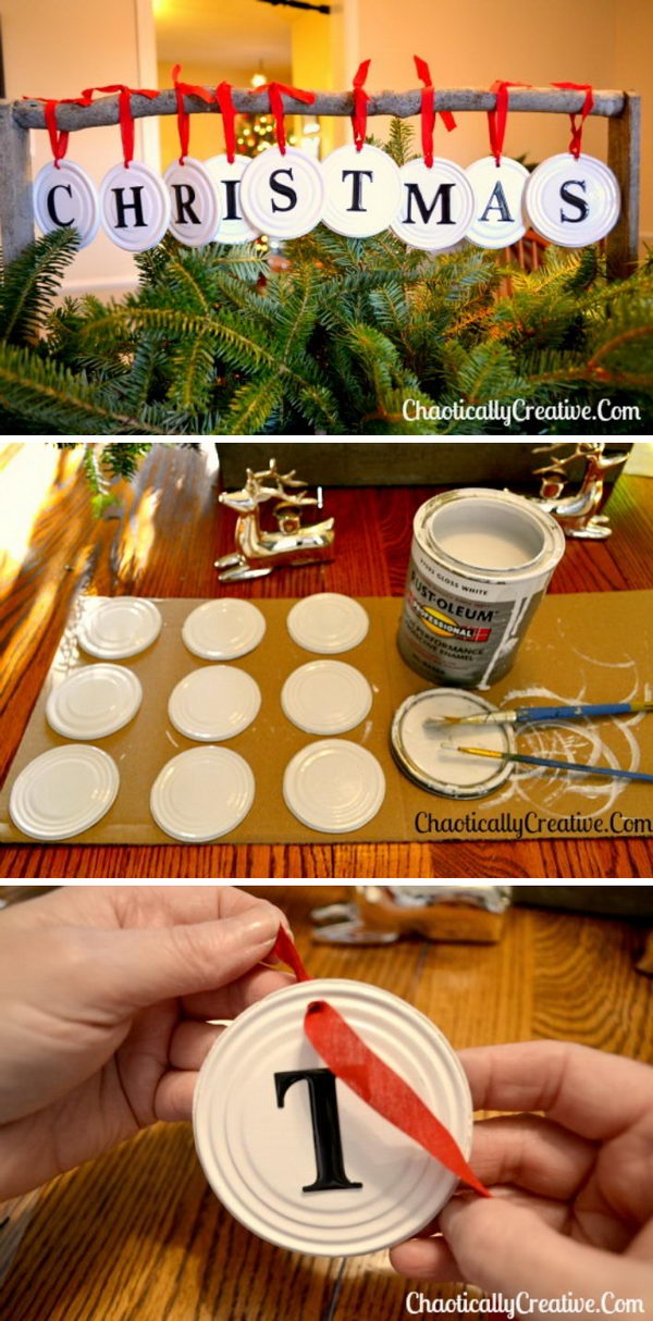 Can Lid Christmas Ornaments.