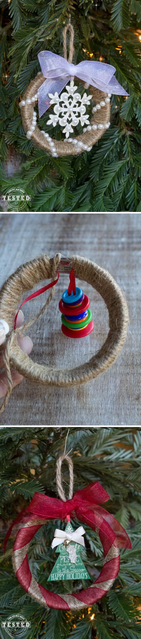 Rustic Mason Jar Ring Ornament.