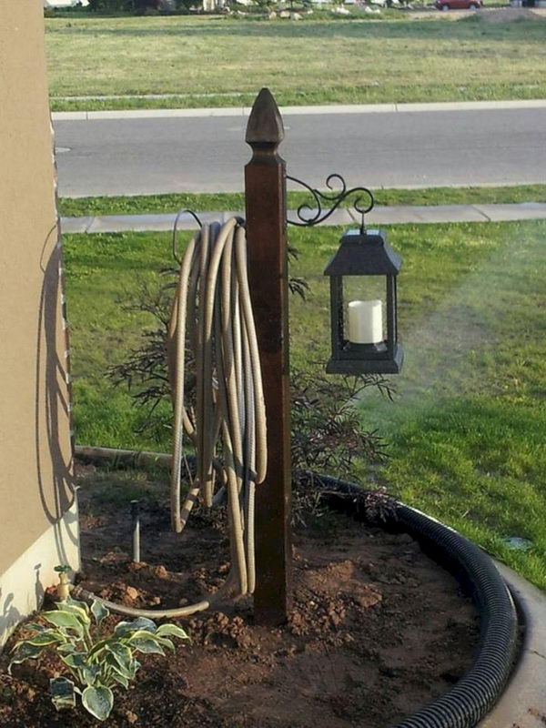 diy outdoor lighting easy cheap hose wooden lantern holder