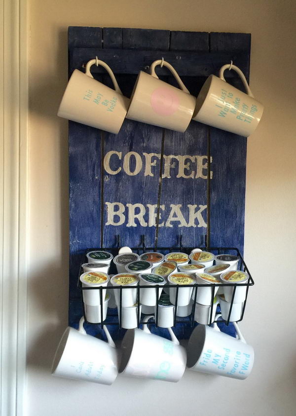 Pallet Mug Rack.