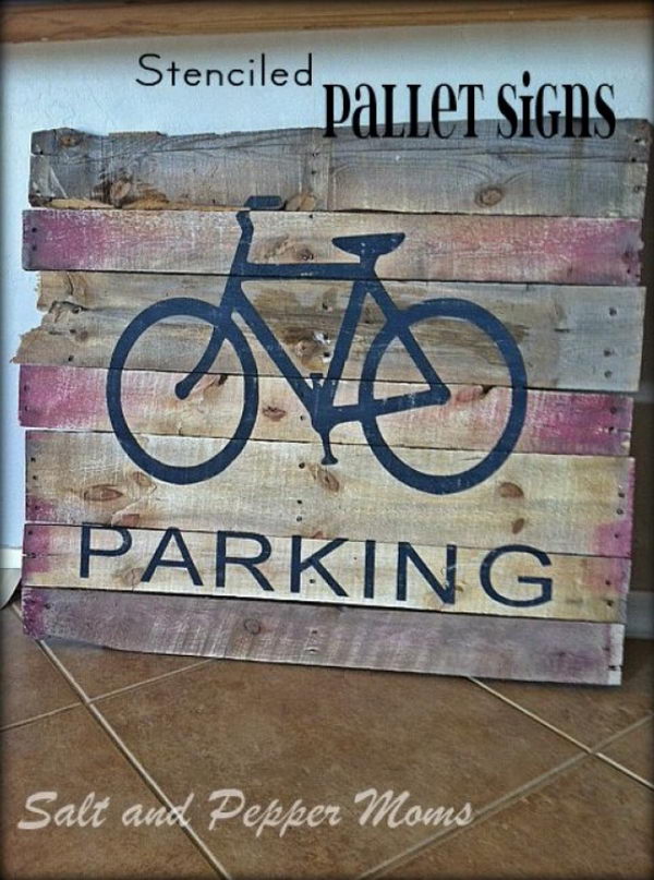 Stenciled Pallet Signs.