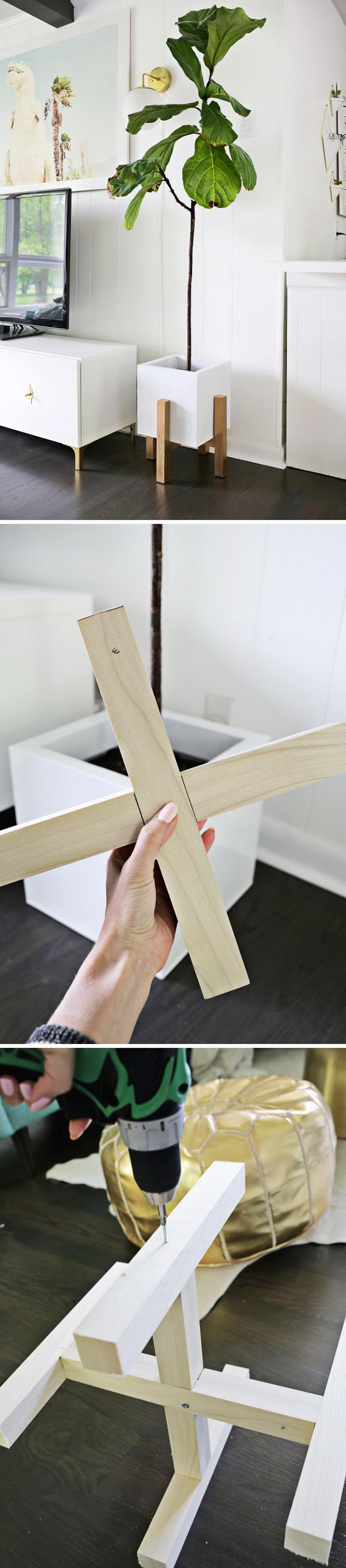 Easy DIY Wooden Plant Stand . 