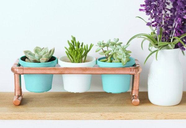 DIY Copper Pipe Pot Plant Holder. 