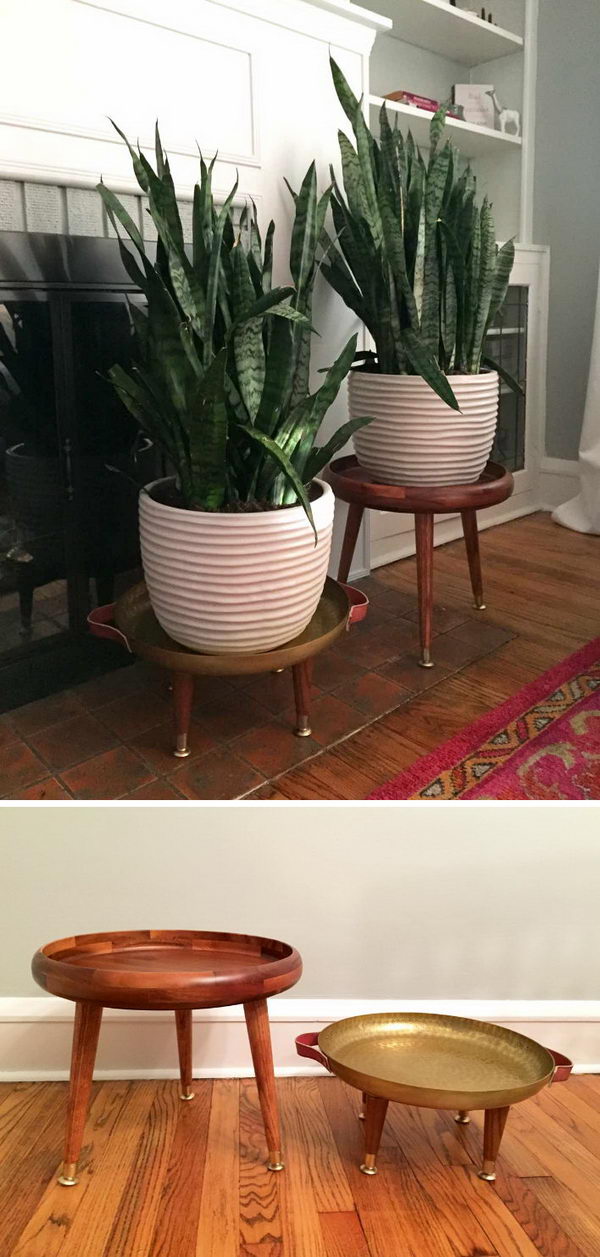DIY Mid Century Plant Stands. 