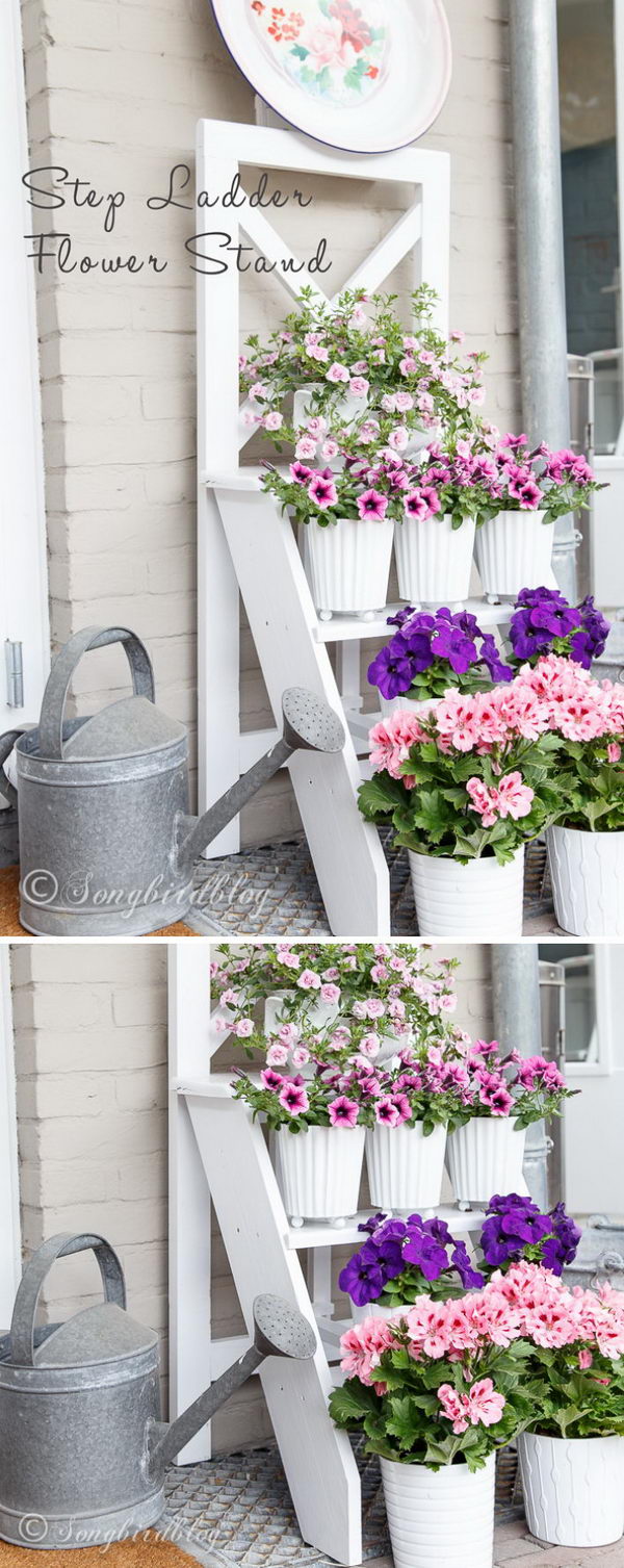 DIY Step Ladder Plant Stand.