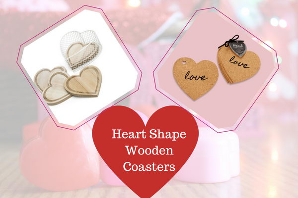 Heart Shape Wooden Coasters 