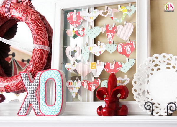 Scrapbook Paper Heart Frame Art.