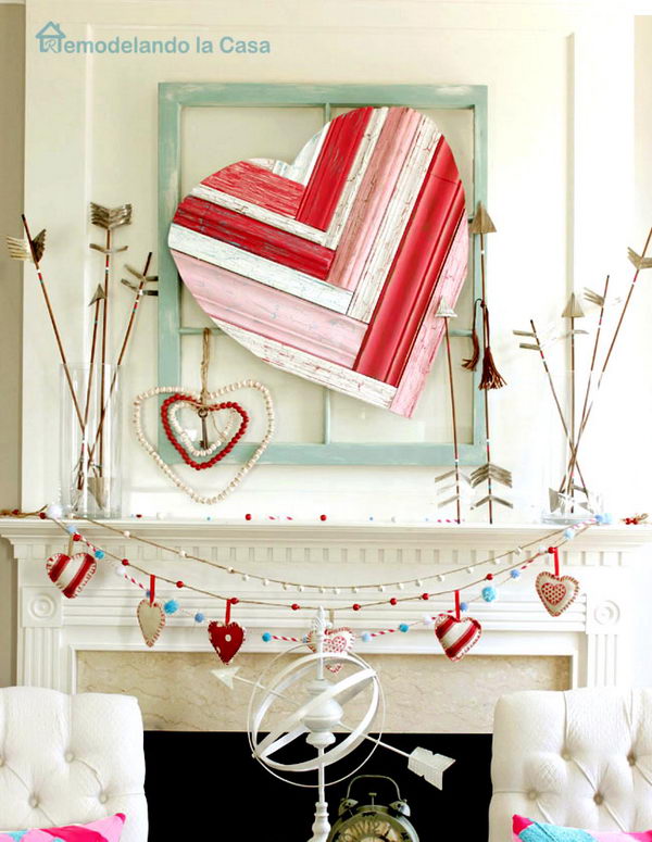 Re purposed Wood Heart Art.