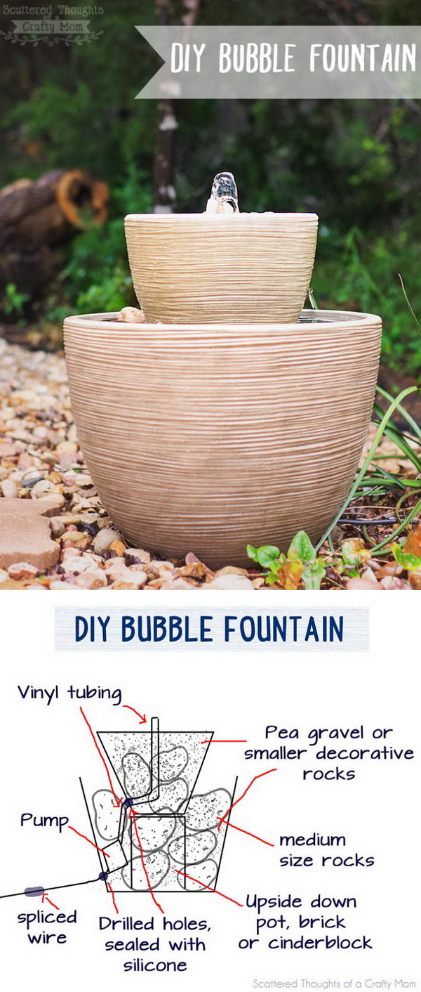 DIY Bubble Fountain in a Pot. 