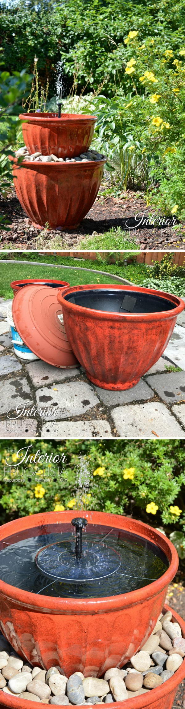 Solar Power Plant Pot Water Fountain. 